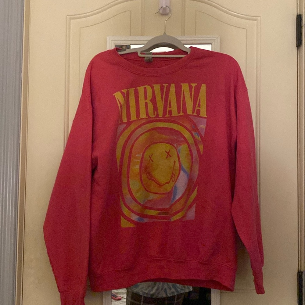 Popular Pink nirvana hoodie
